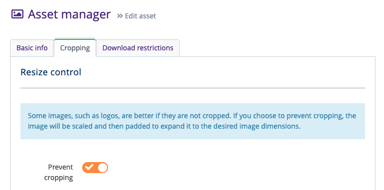 Prevent cropping - admin asset control